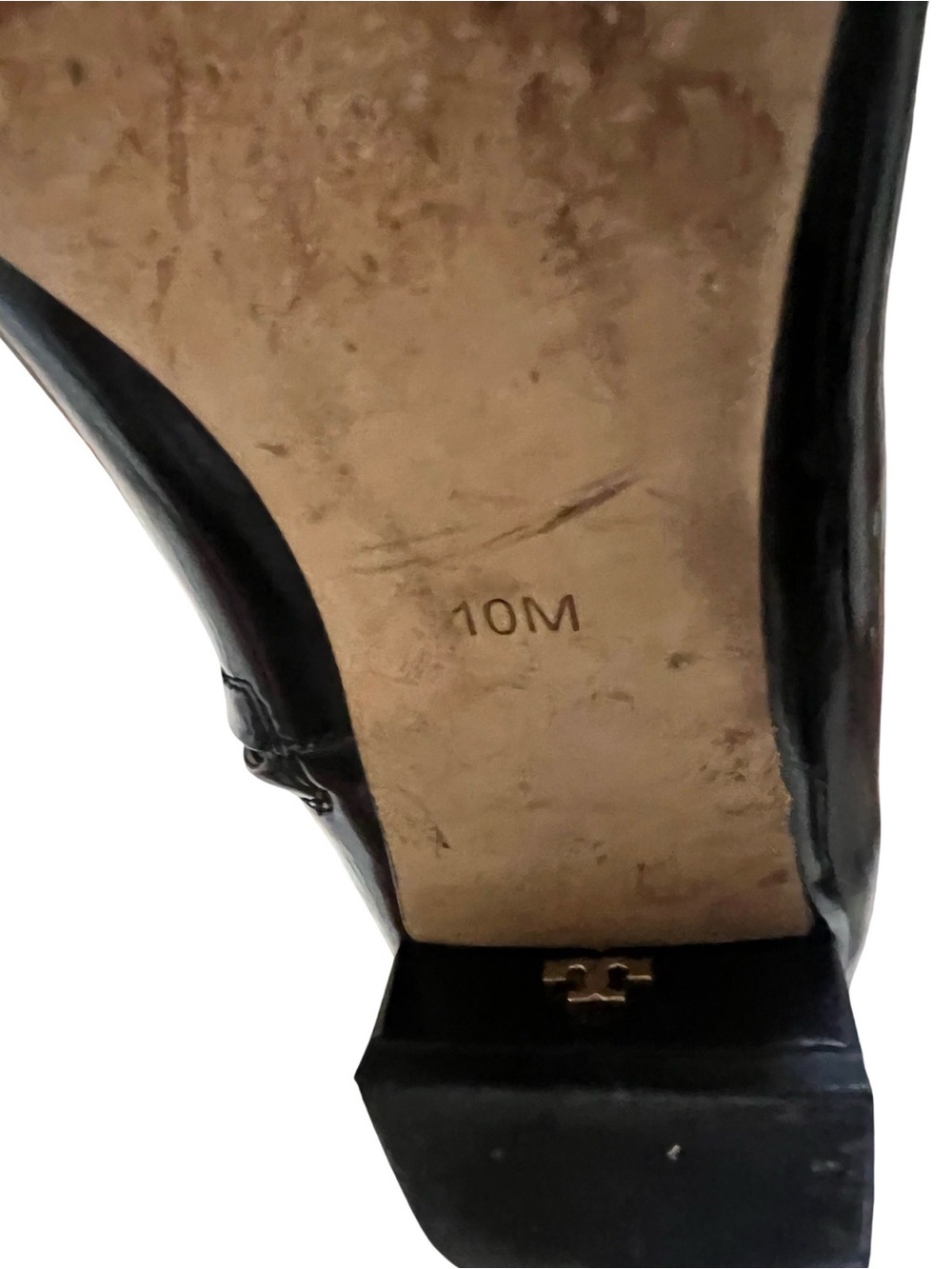 Tory Burch Patent Black Knee-High Boots with Logo Medallions - Picture 7 of 9